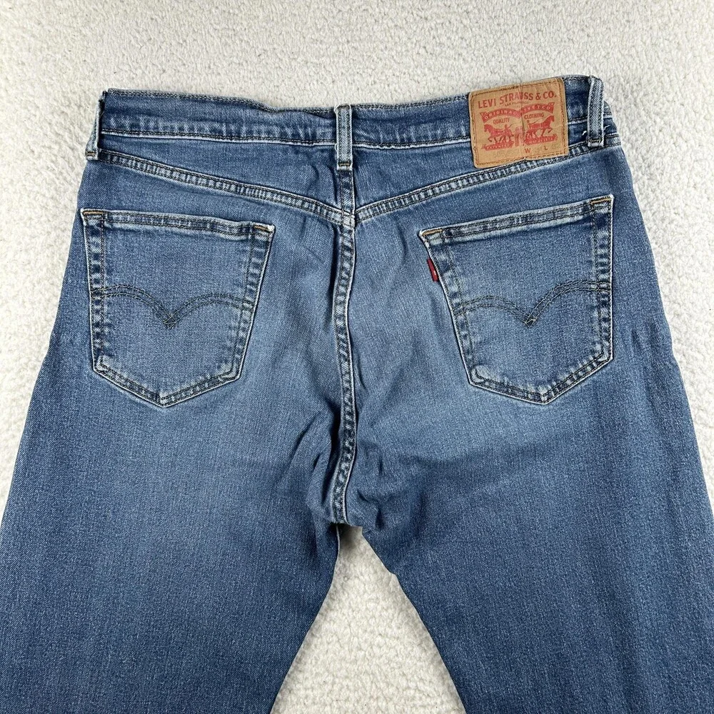 Levis 505 Jeans Mens 34x31 Med Wash Denim Regular Straight Stretch Zip Fly